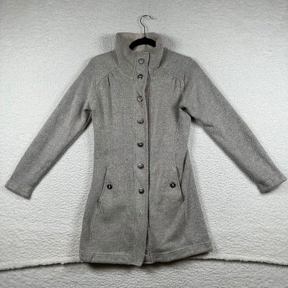 Kuhl Jackets & Blazers - KUHL Savina Alfpaca Fleece Jacket Womens Button Front Longline S Heathered Gray